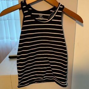 Girls Black and White Striped Tank